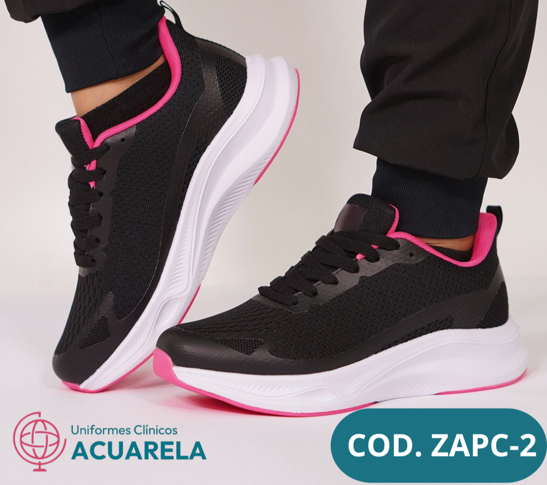 Zapatillas Negras con Fucsia