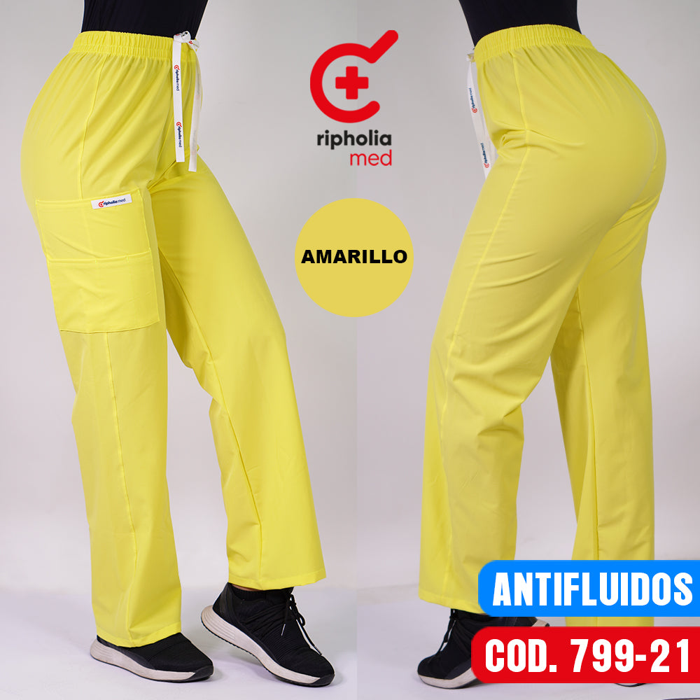 Pantalón Recto Antifluidos Amarillo
