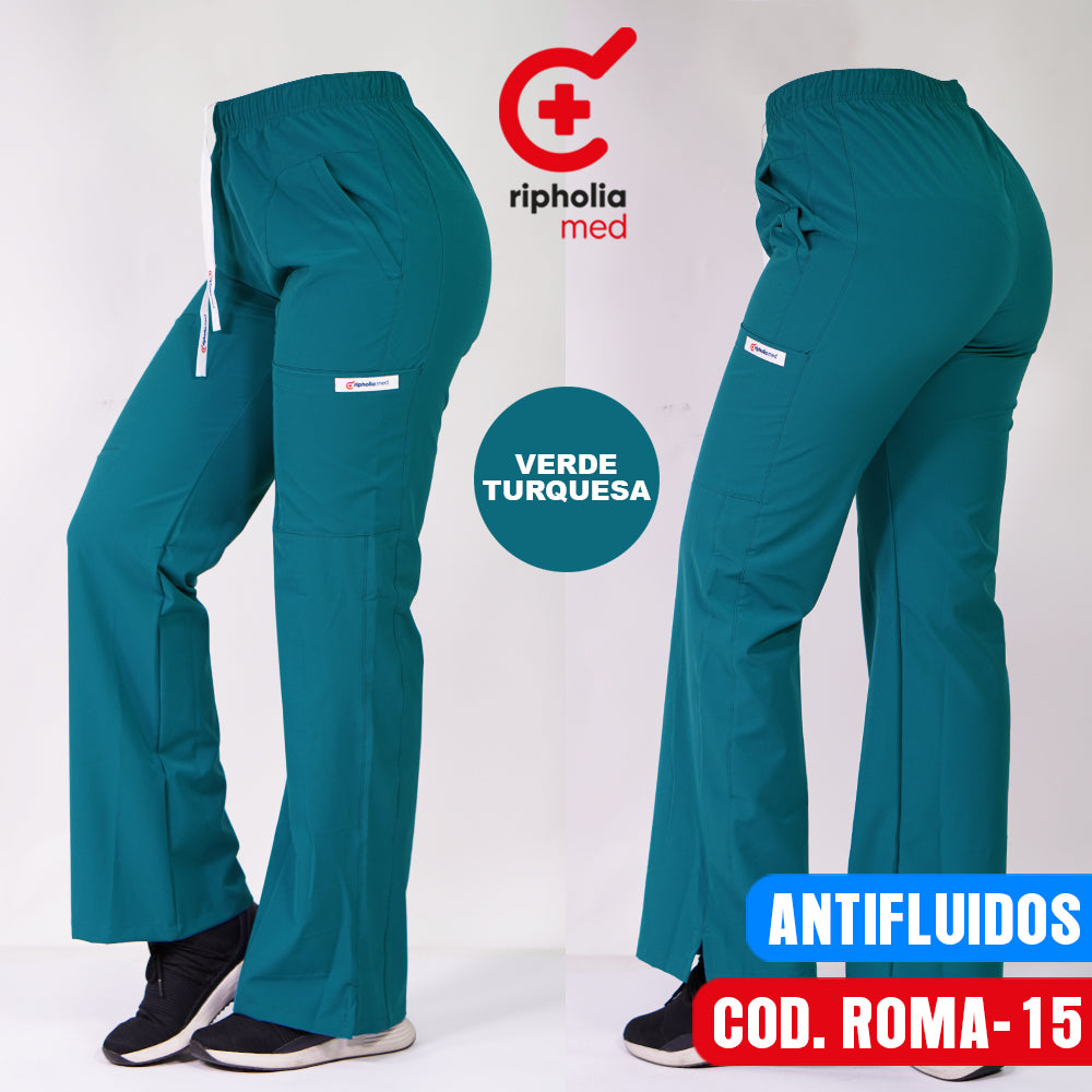 Pantalón Roma Antifluido Verde Turquesa