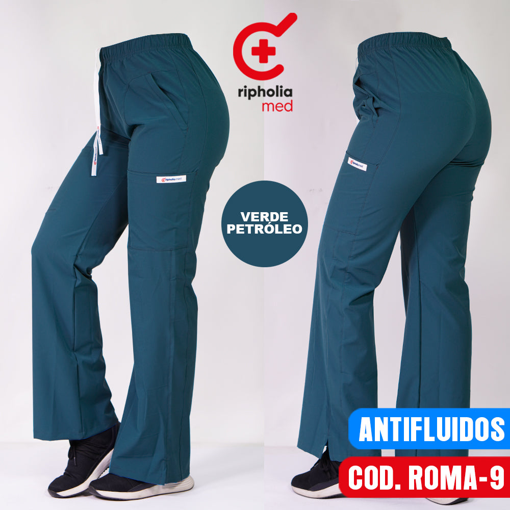 Pantalón Roma Antifluido Verde Petróleo