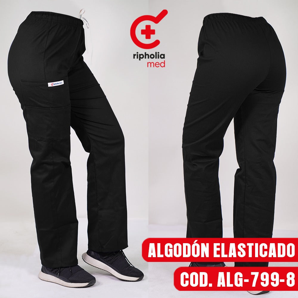 Pantalón Recto Algodón Negro