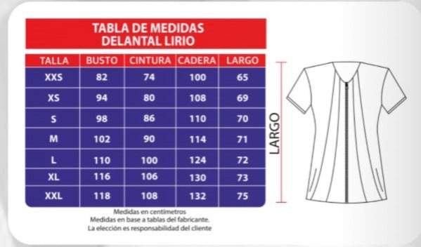 Delantal Antifluidos Lirio Fucsia