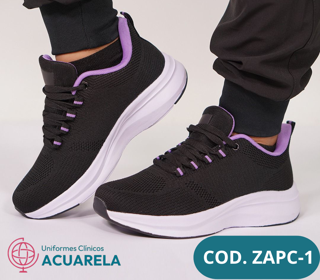 Zapatillas Negras con Morado