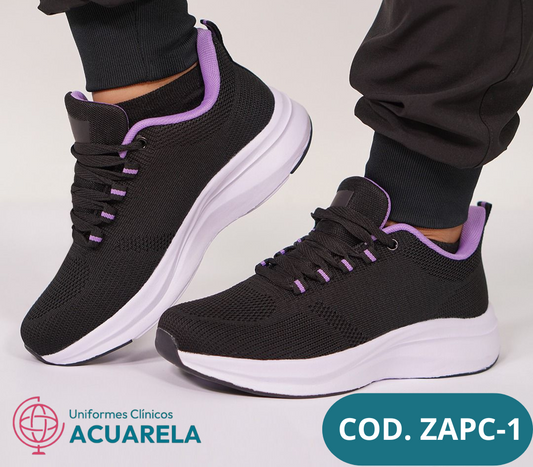 Zapatillas Negras con Morado