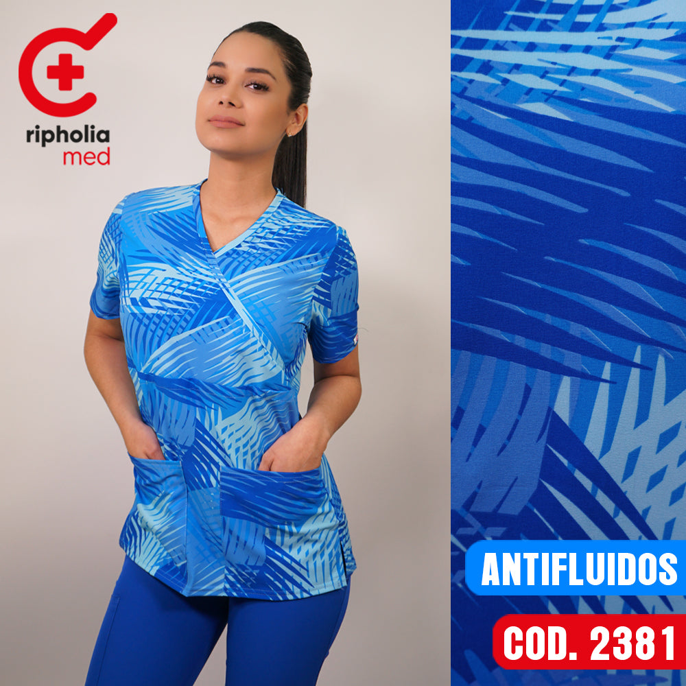 Delantal Estampado Antifluidos Azul Rey