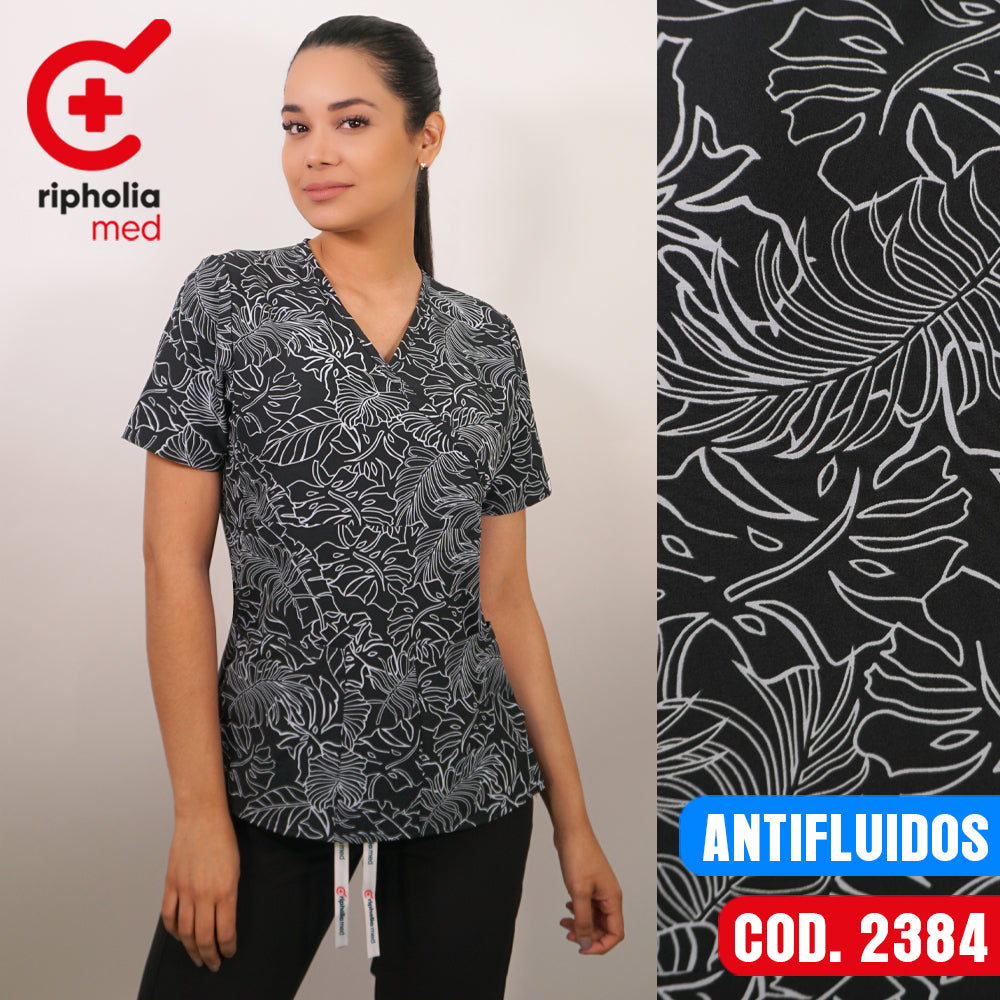 Delantal Estampado Antifluidos Negro