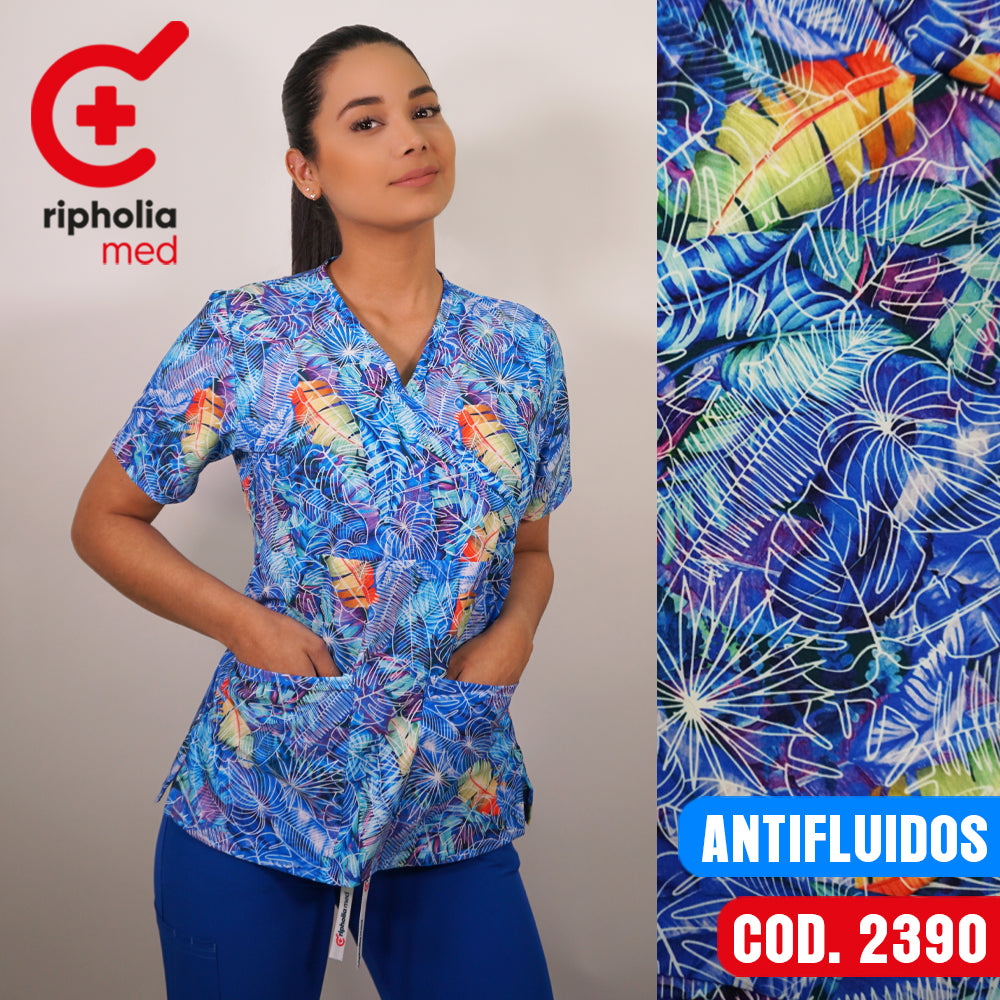 Delantal Estampado Antifluidos Azul Rey