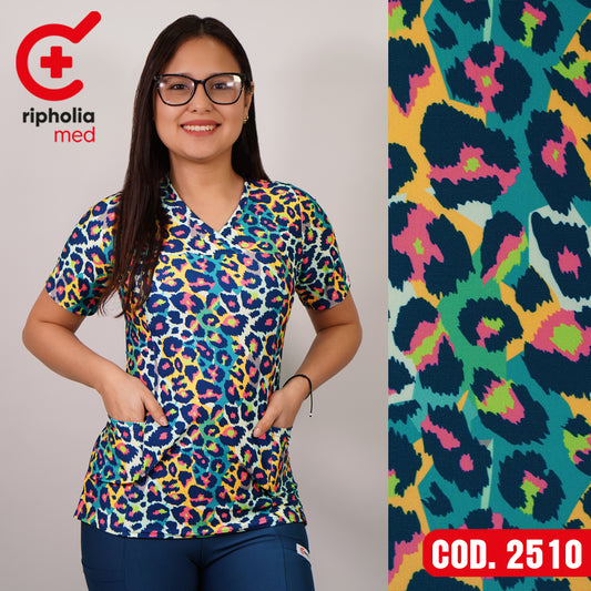 Delantal Elasticado Estampado Verde