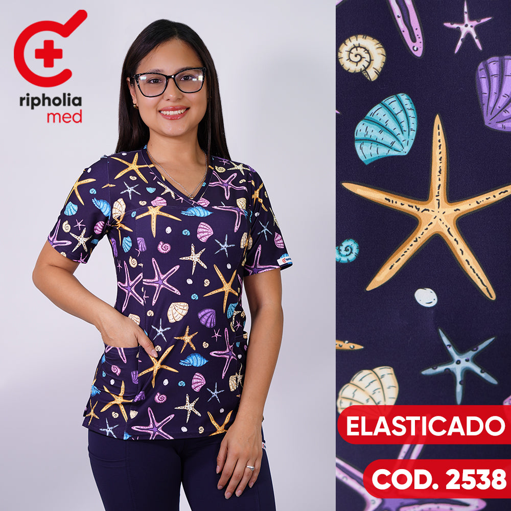 Delantal Elasticado Azul Marino 2538