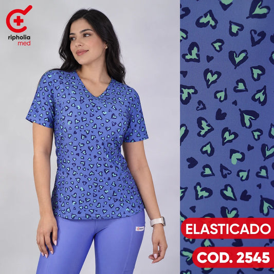 Delantal Elasticado Celeste Print cod. 2545