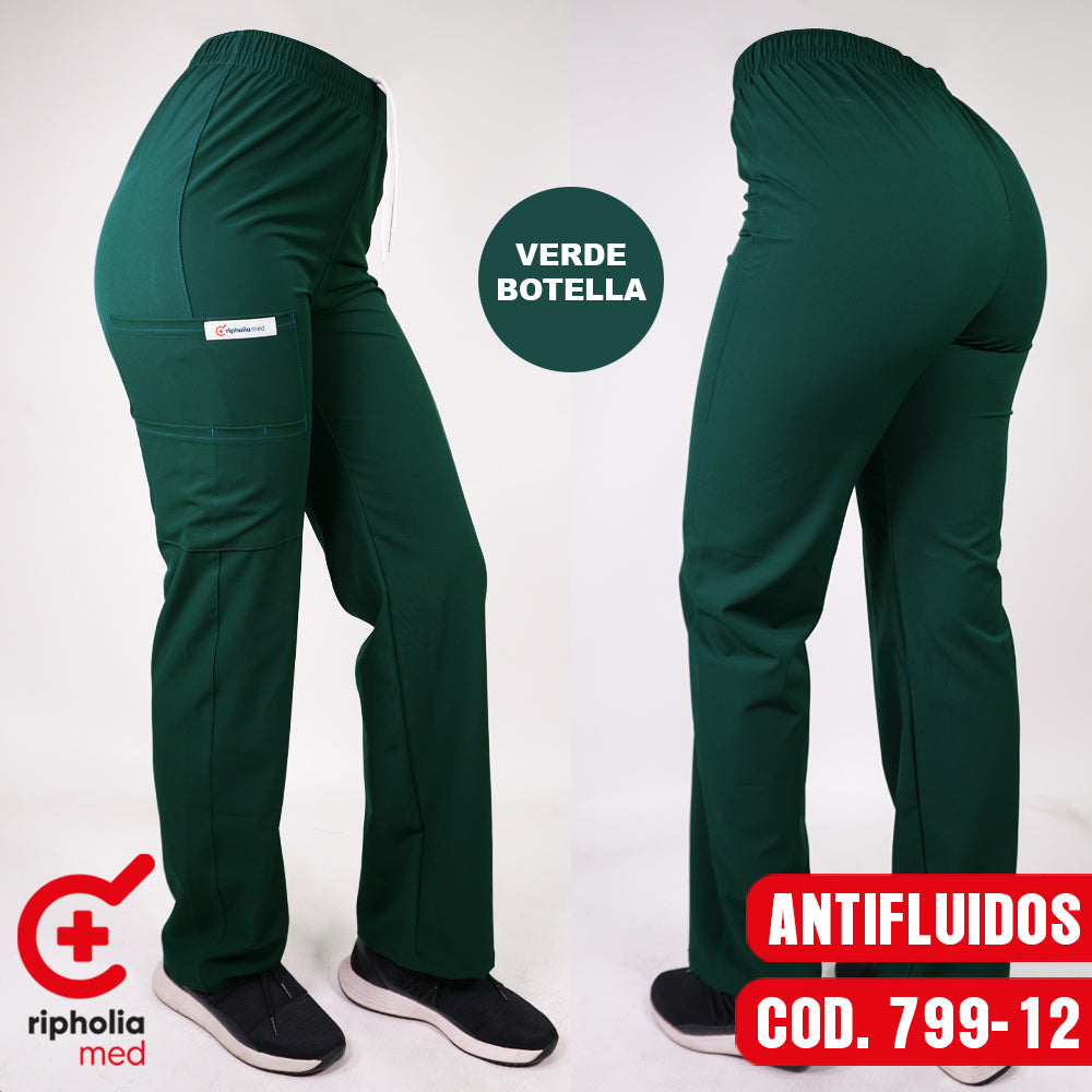 Pantalón Recto Antifluidos Verde Botella