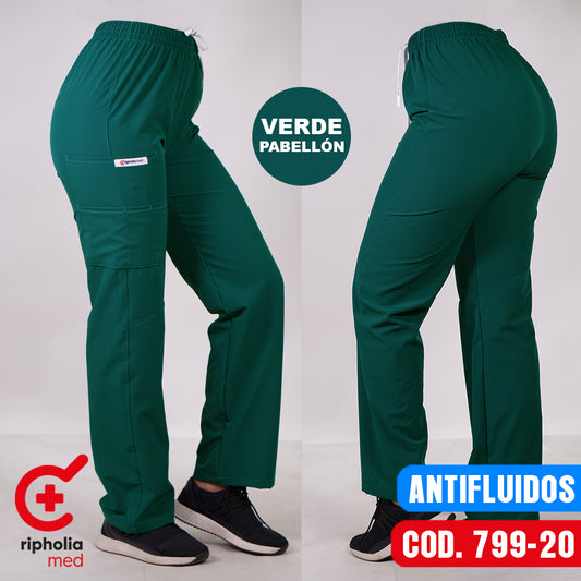 Pantalón Recto Antifluidos Verde Pabellón