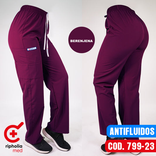 Pantalón Recto Antifluidos Berenjena