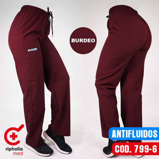 Pantalón Recto Antifluidos Burdeo