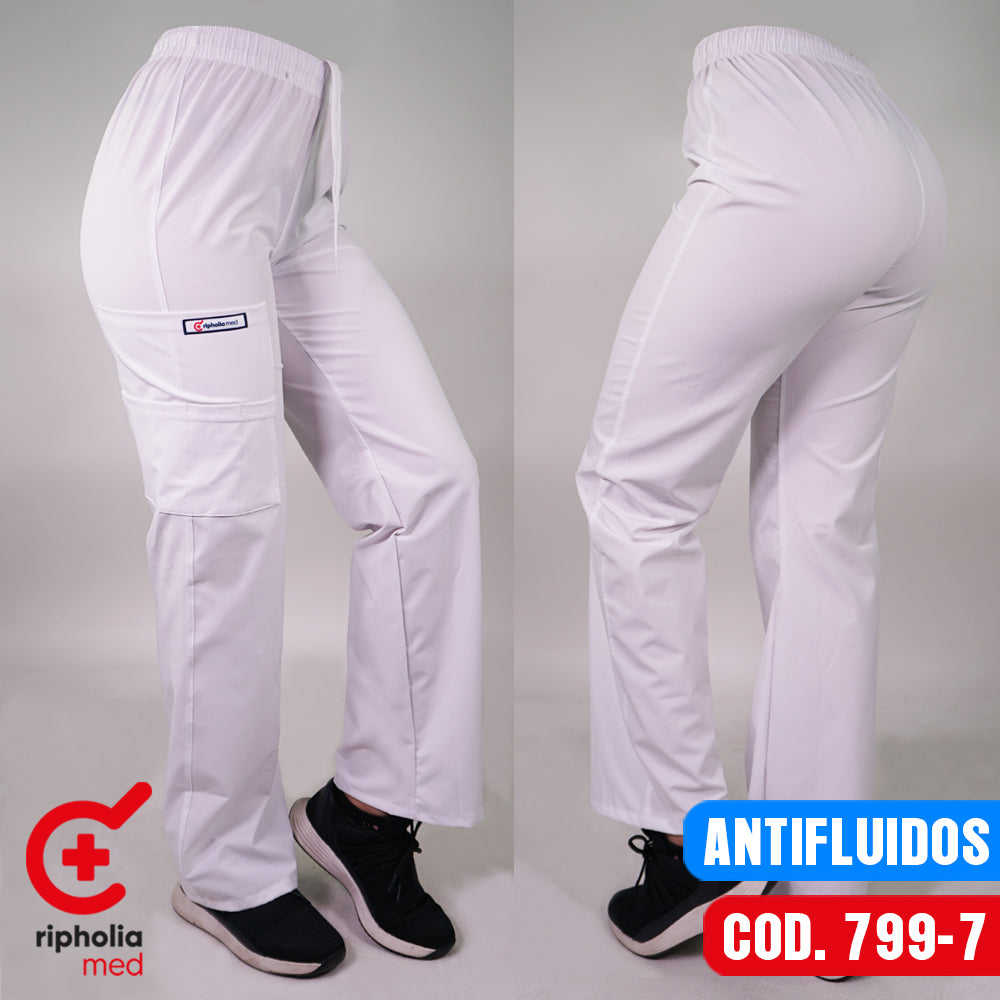 Pantalón Recto Antifluidos Blanco