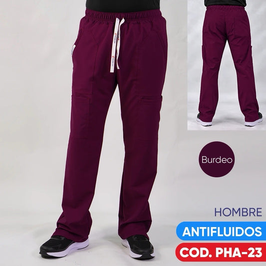 Pantalón Antifluido Recto de Hombre Burdeo