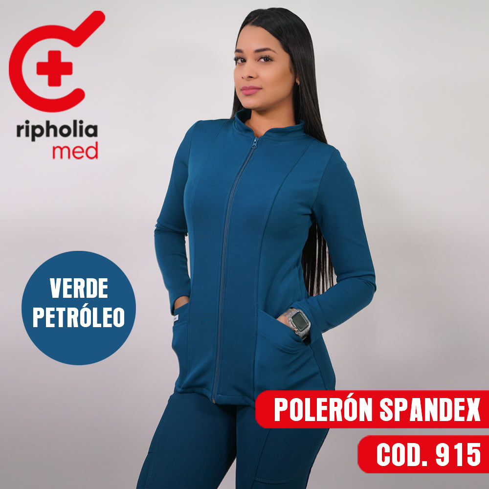 Polerón Spandex Verde Petróleo