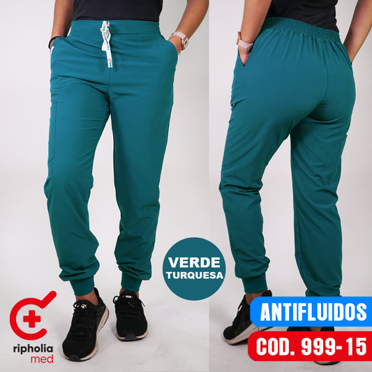 Pantalon Jogger Antifluido Verde Turquesa