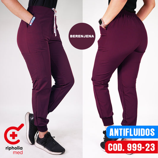 Pantalon Jogger Antifluidos Berenjena