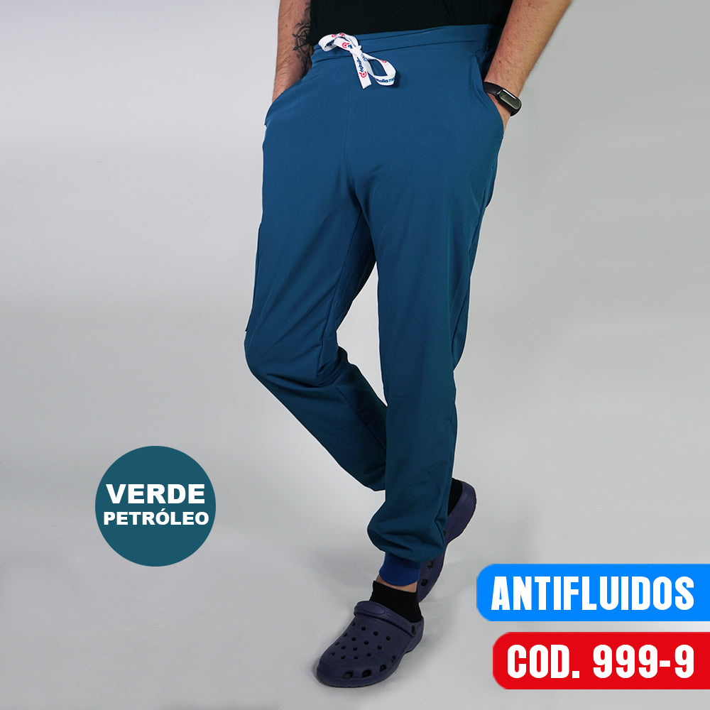 Pantalon Jogger Antifluidos Verde Petroleo