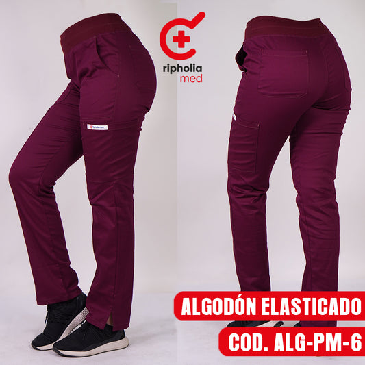Pantalón Medical Algodón Burdeo