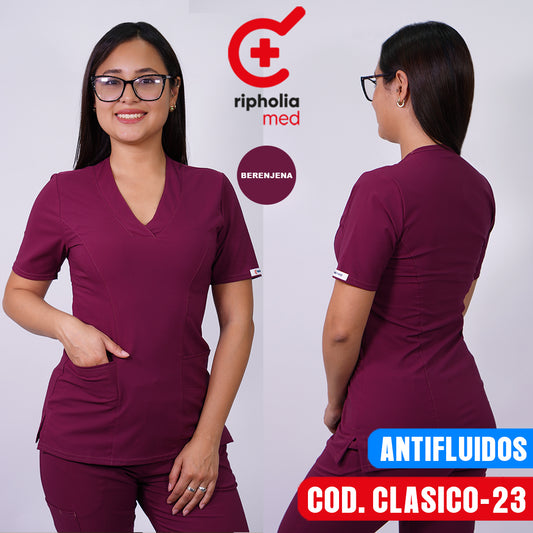 Delantal Clasico Antifluido Berenjena