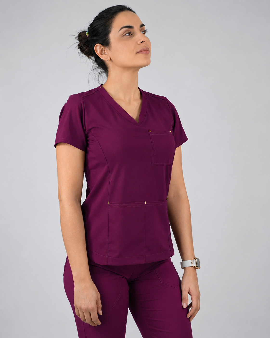 Delantal Antifluido Violeta Burdeo