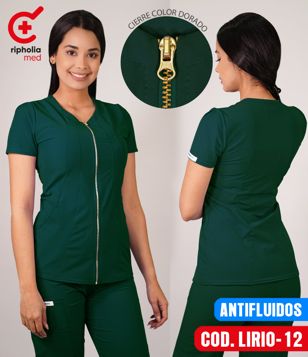 Delantal Antifluidos Lirio Verde Botella