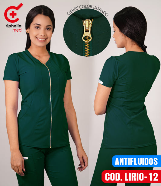 Delantal Antifluidos Lirio Verde Botella