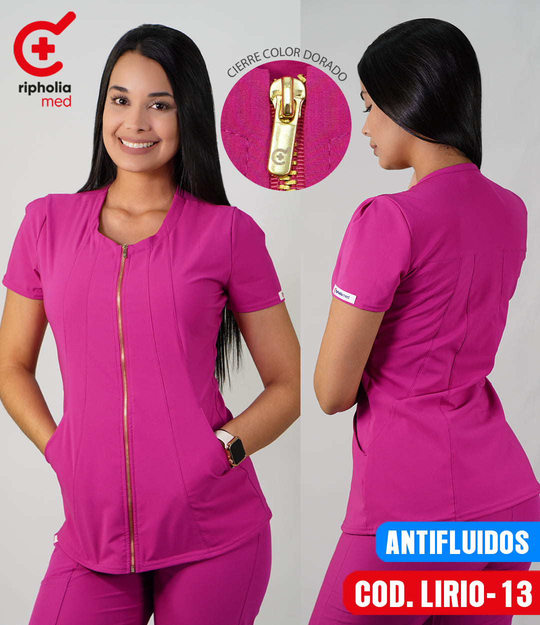 Delantal Antifluidos Lirio Fucsia