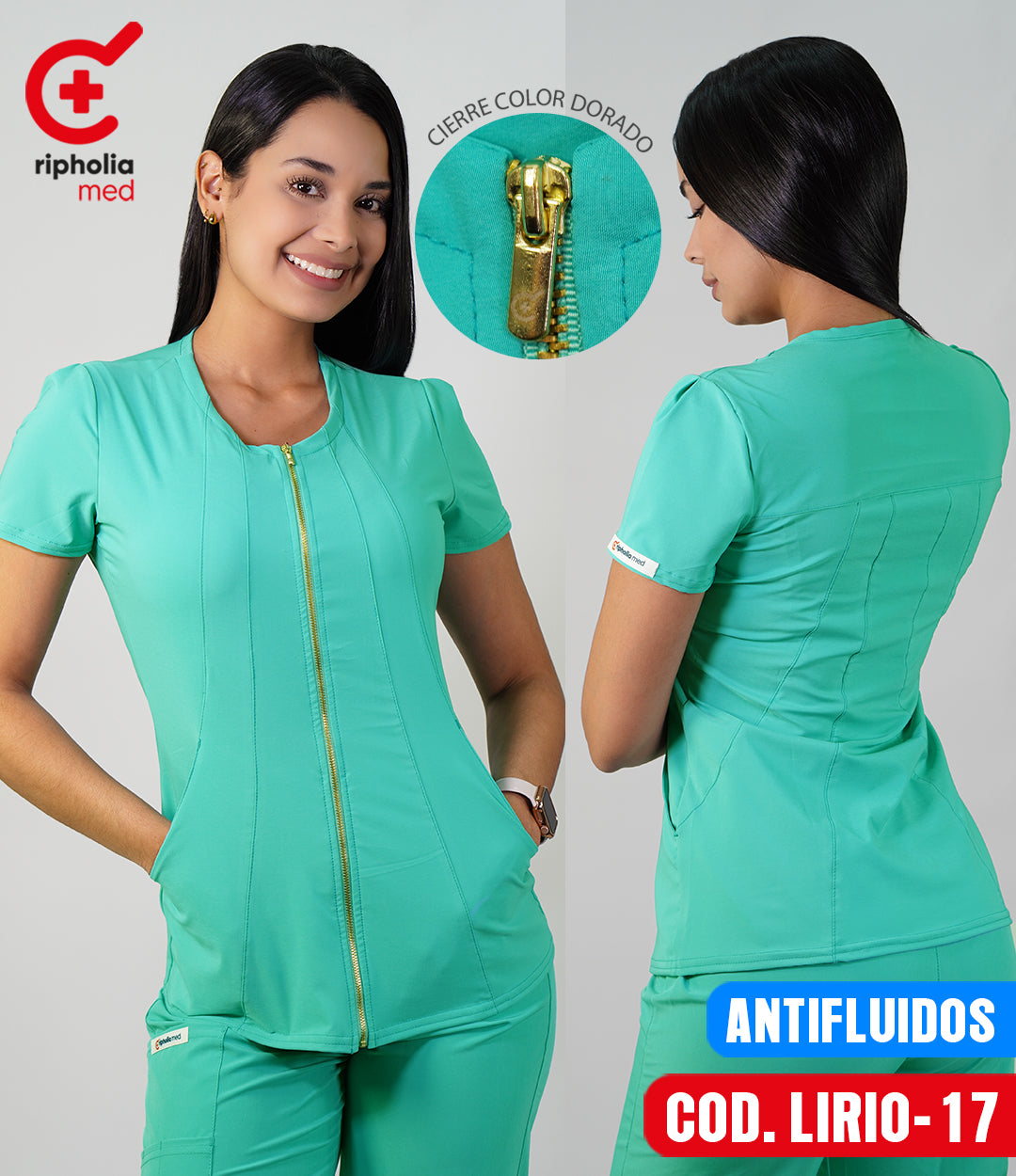 Delantal Antifluidos Lirio Verde Agua