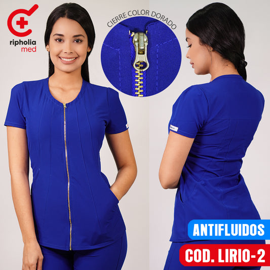 Delantal Antifluidos Lirio Azul Rey