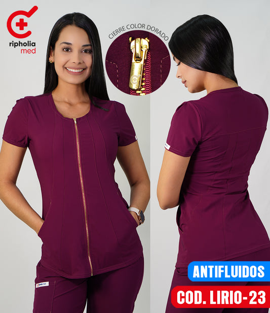 Delantal Antifluidos Lirio Berenjena