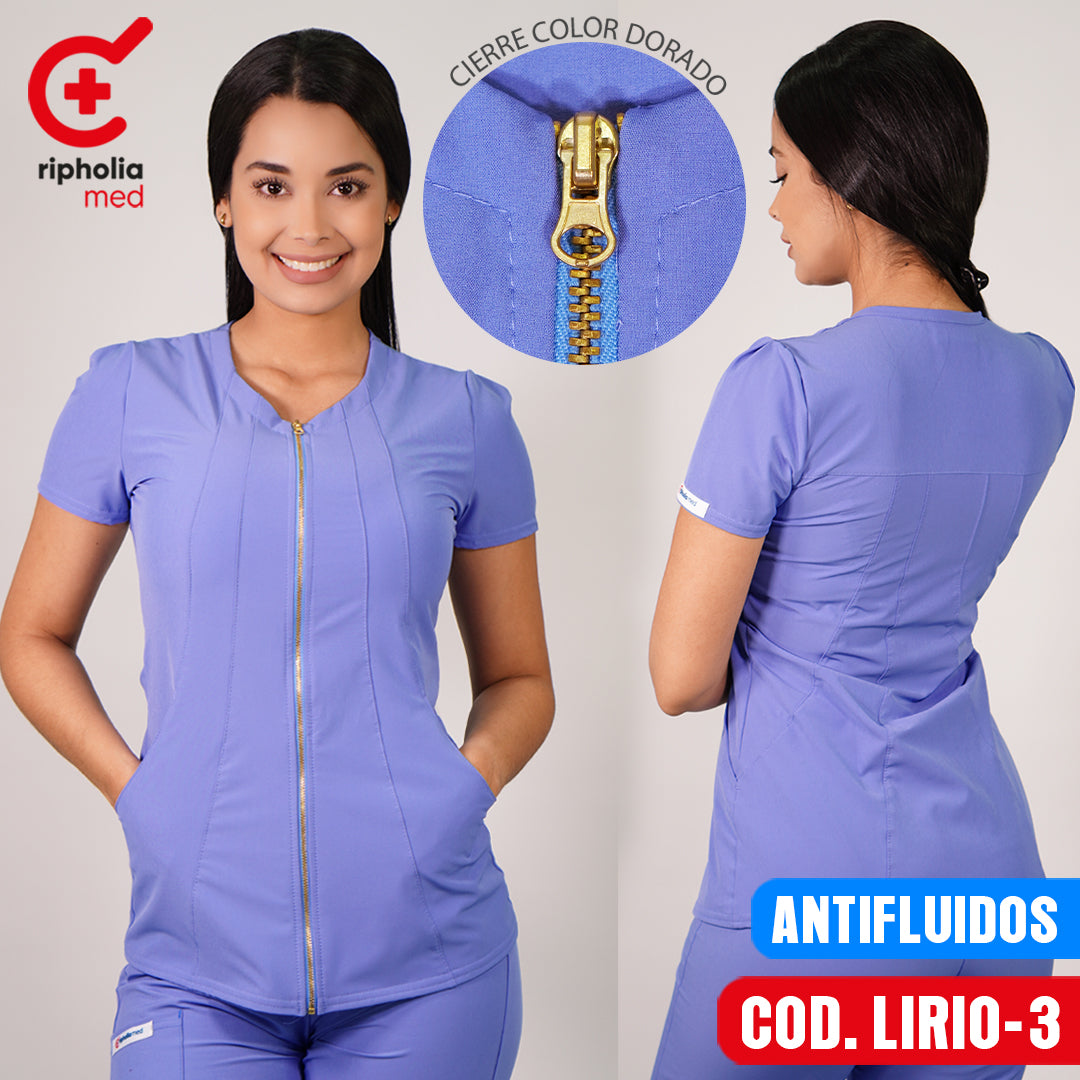 Delantal Antifluidos Lirio Celeste