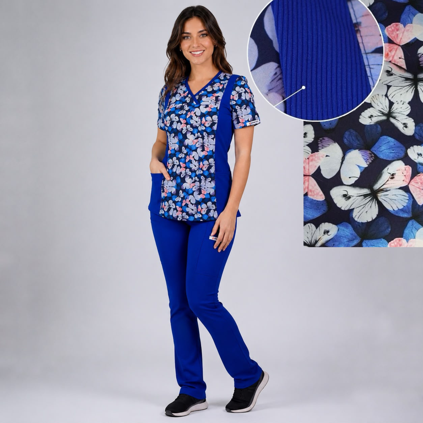 Delantal Estampado Antifluidos Azul Rey