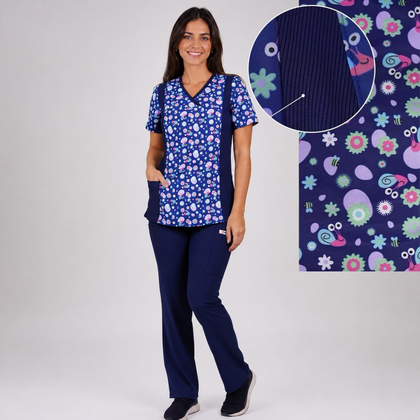 Delantal Estampado Antifluidos Azul Marino