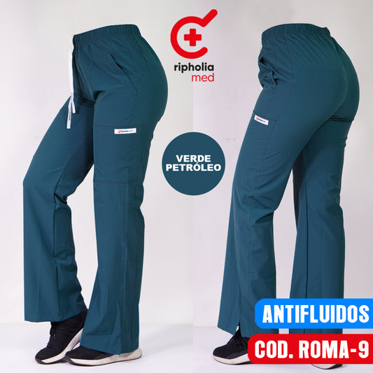 Pantalón Roma Antifluido Verde Petróleo