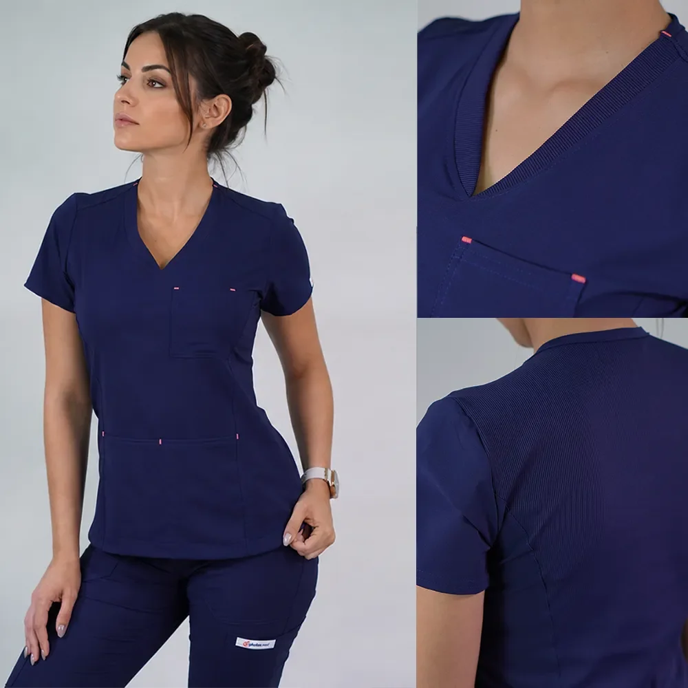 Delantal Antifluido Violeta Azul Marino
