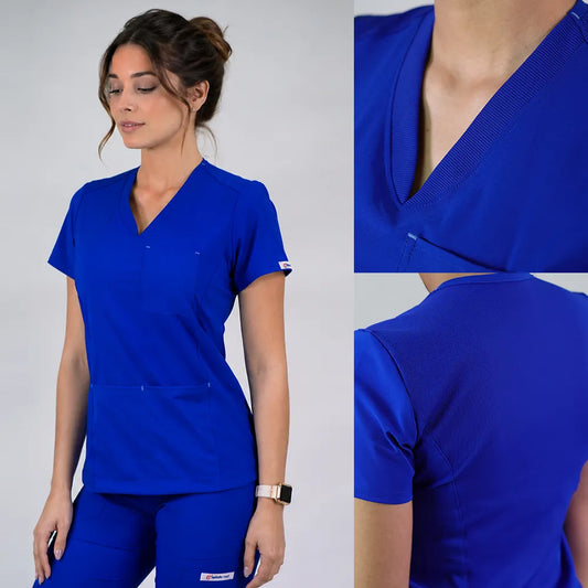 Delantal Antifluido Violeta Azul Rey