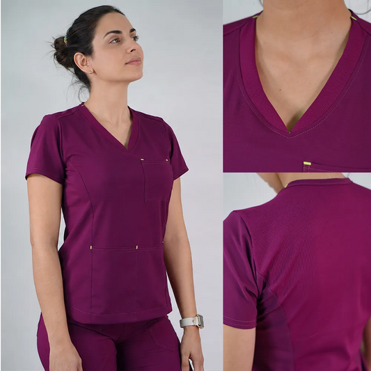 Delantal Antifluido Violeta Burdeo