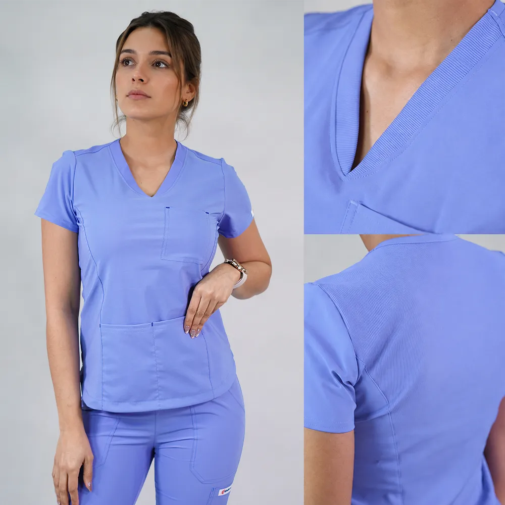 Delantal Antifluido Violeta Celeste