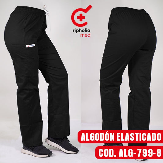 Pantalón Recto Algodón Negro