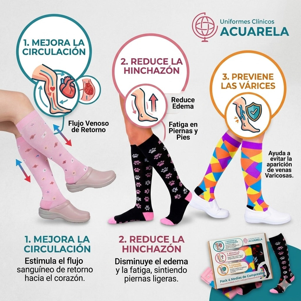 Pack de Medias de Compresión 4 uds SURTIDAS.