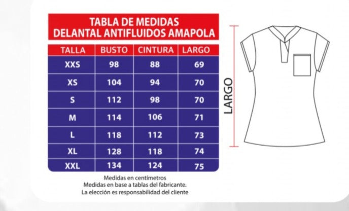 Delantal Antifluido Amapola Verde Botella