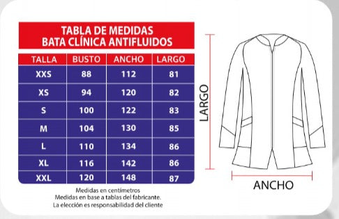 Bata Clinica Azul Rey