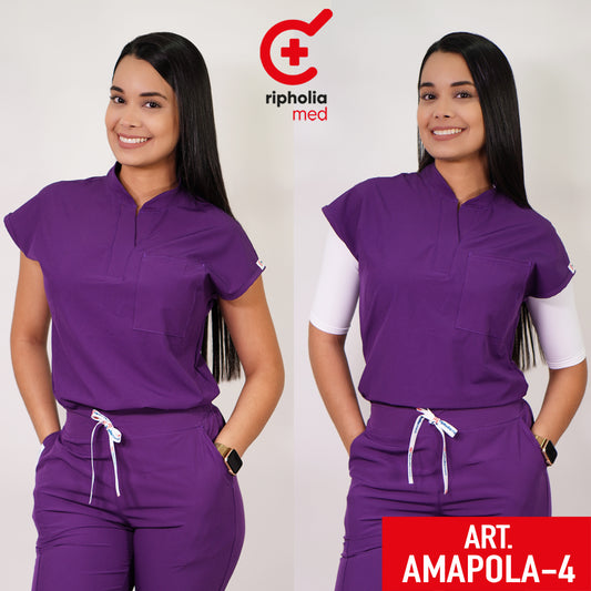 Delantal Antifluido Amapola Morado