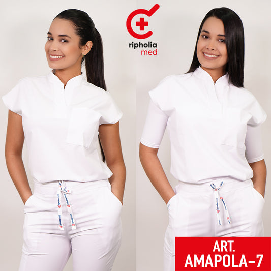 Delantal Antifluido Amapola Blanco