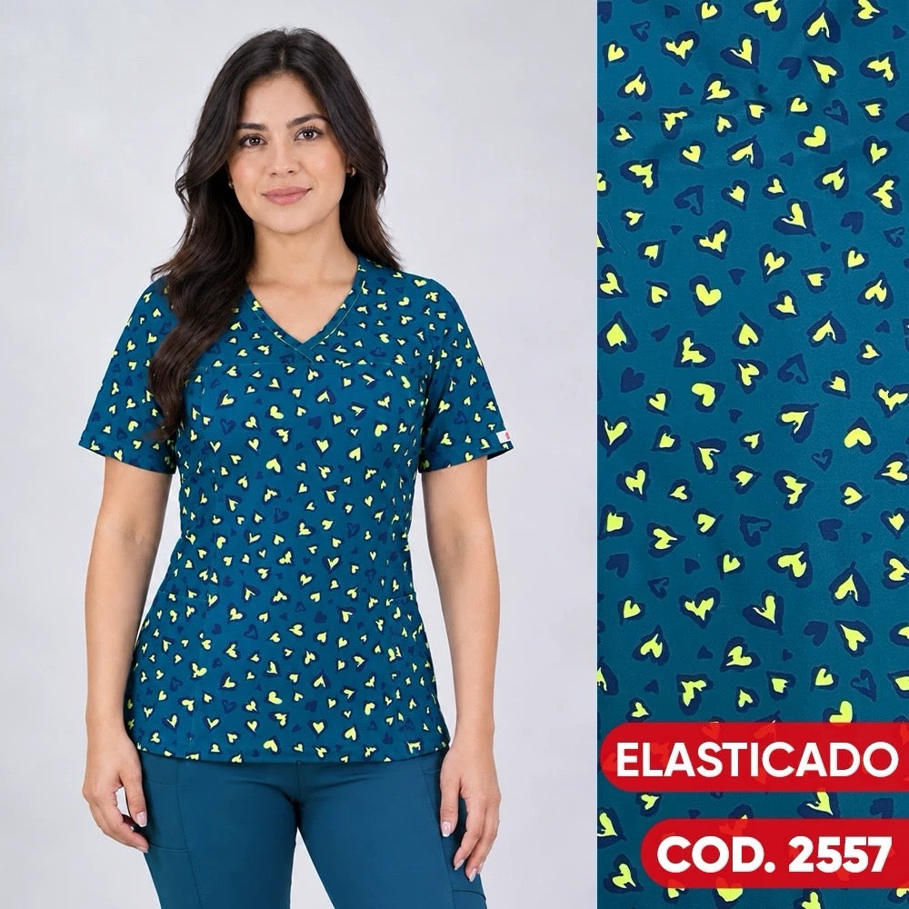 Delantal Elasticado Verde Petróleo cod. 2557