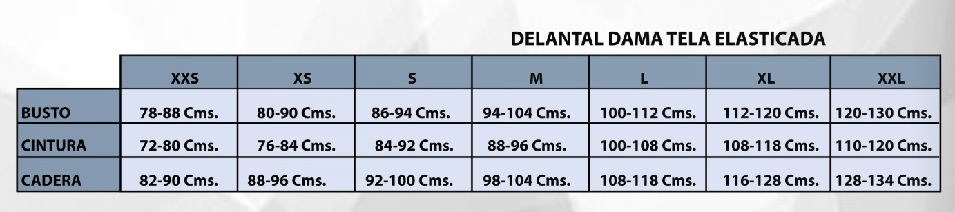 Delantal Elasticado Estampado Negro