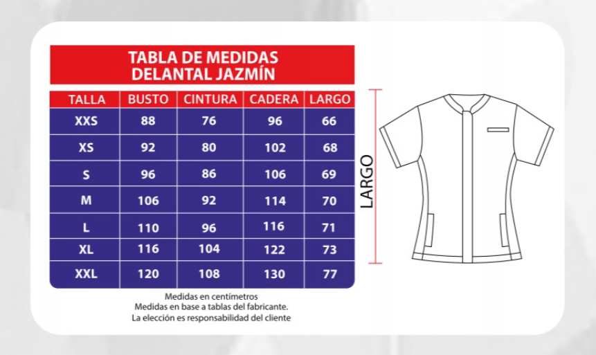 Delantal Antifluidos Jazmín Celeste